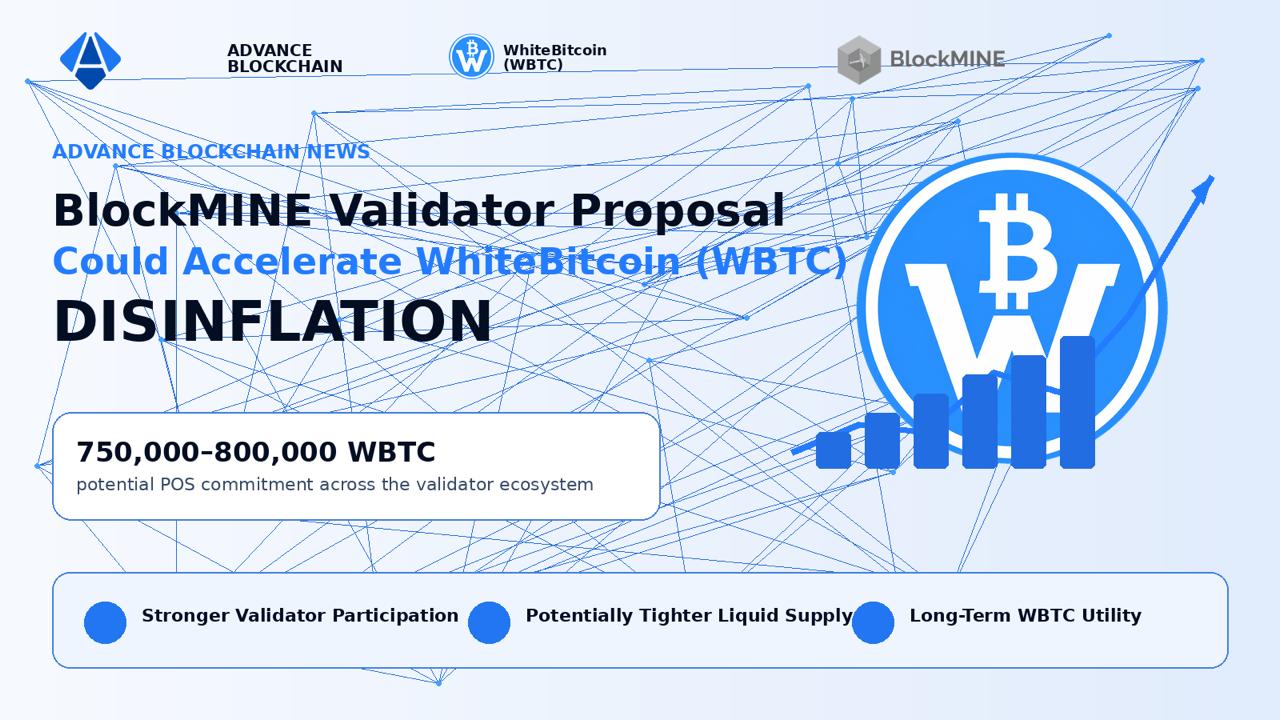 Advance Blockchain Validator Expansion Could Shift WhiteBitcoin Supply Dynamics as BlockMINE Scales